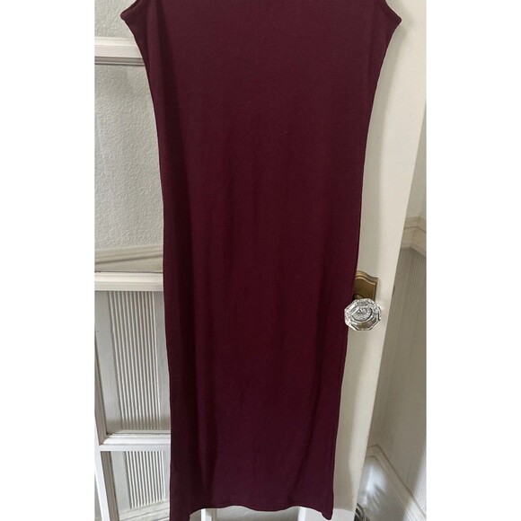 Burgundy Bodycon Dress Ribbed Tank Womens Large NWT - Picture 9 of 11